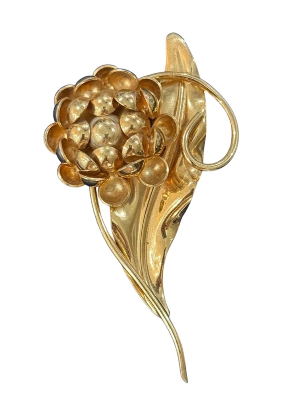 Vintage Brooch Floral blower by Napier stamped